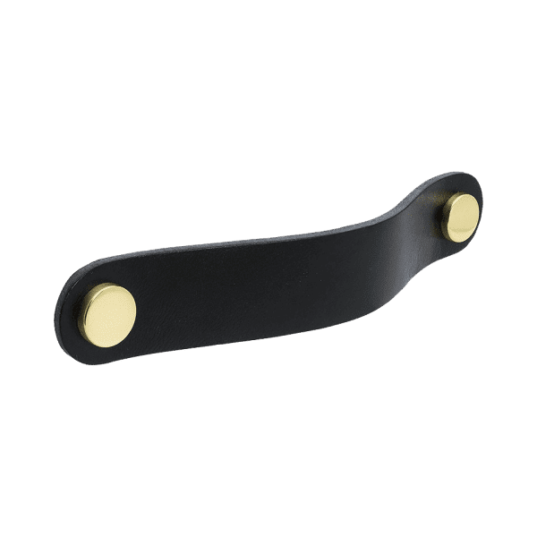 Handtag Loop Round - läder svart / mässing