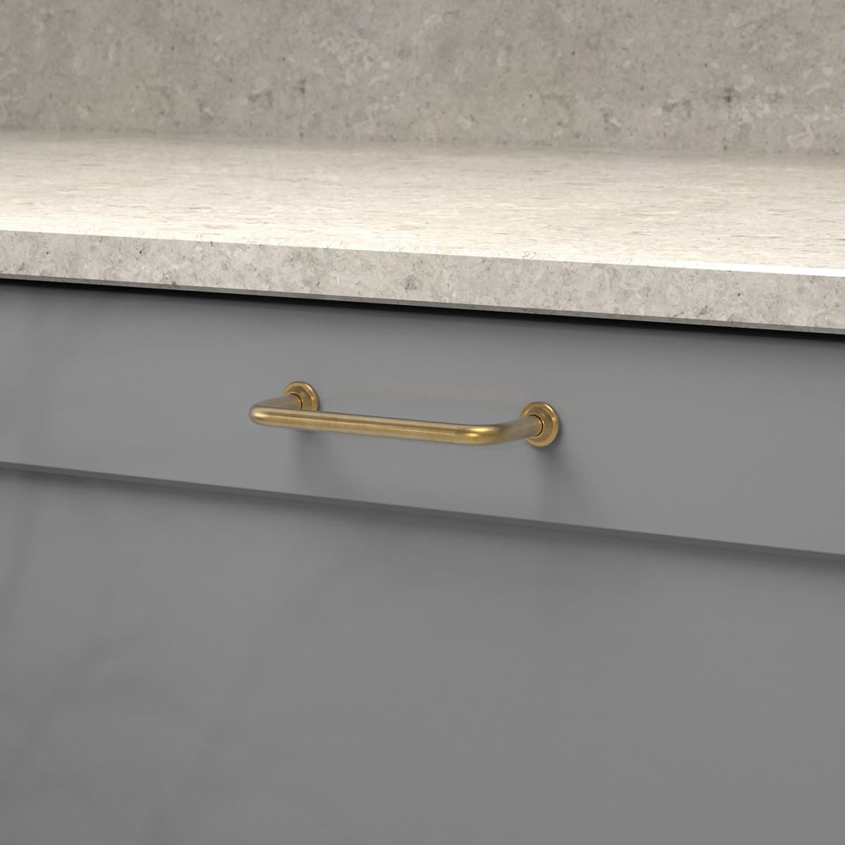 Beslag Design Handtag 1353 obehandlad mässing 96 mm