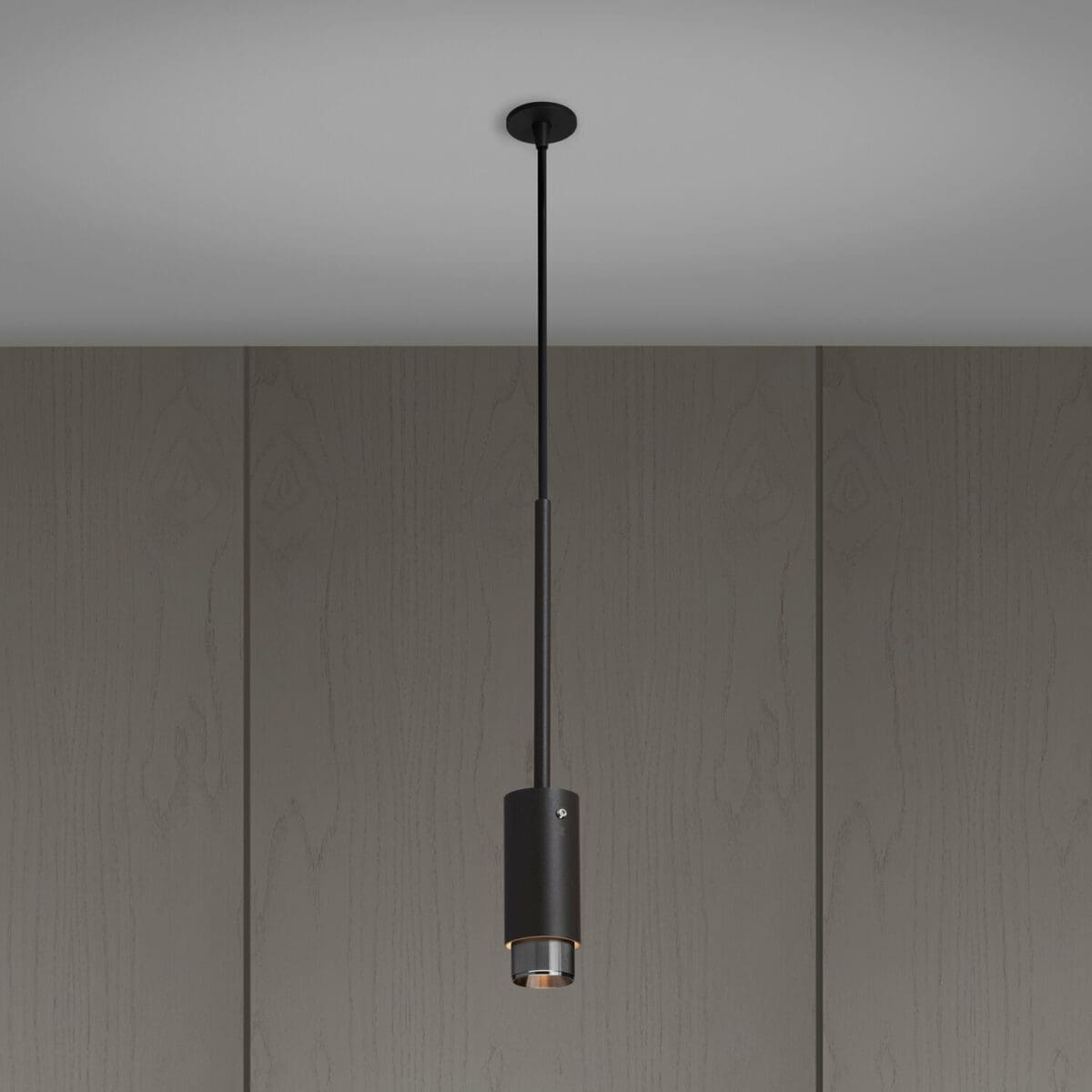 1. Exhaust Pendant Graphite Steel Lit