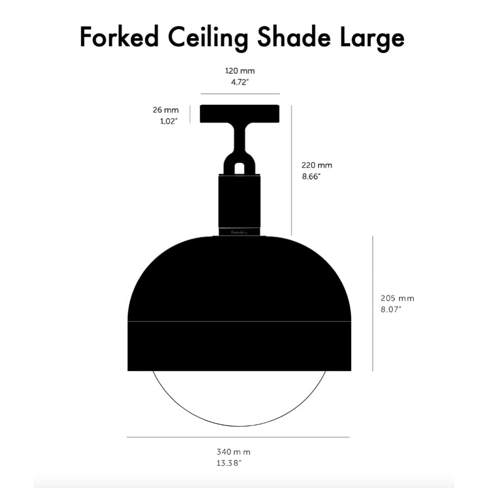 Forked ceiling shade large dimensions