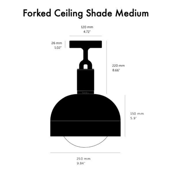 Forked ceiling shade medium dimensions