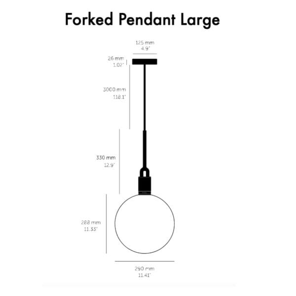 Forked pendant large dimensions