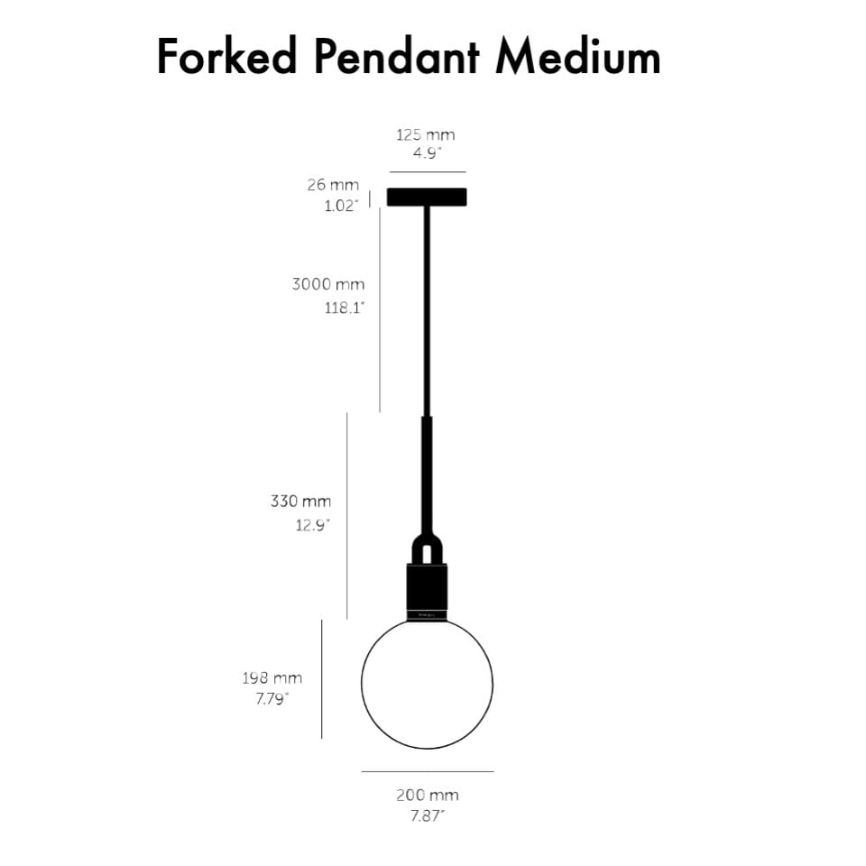 Forked pendant medium dimensions