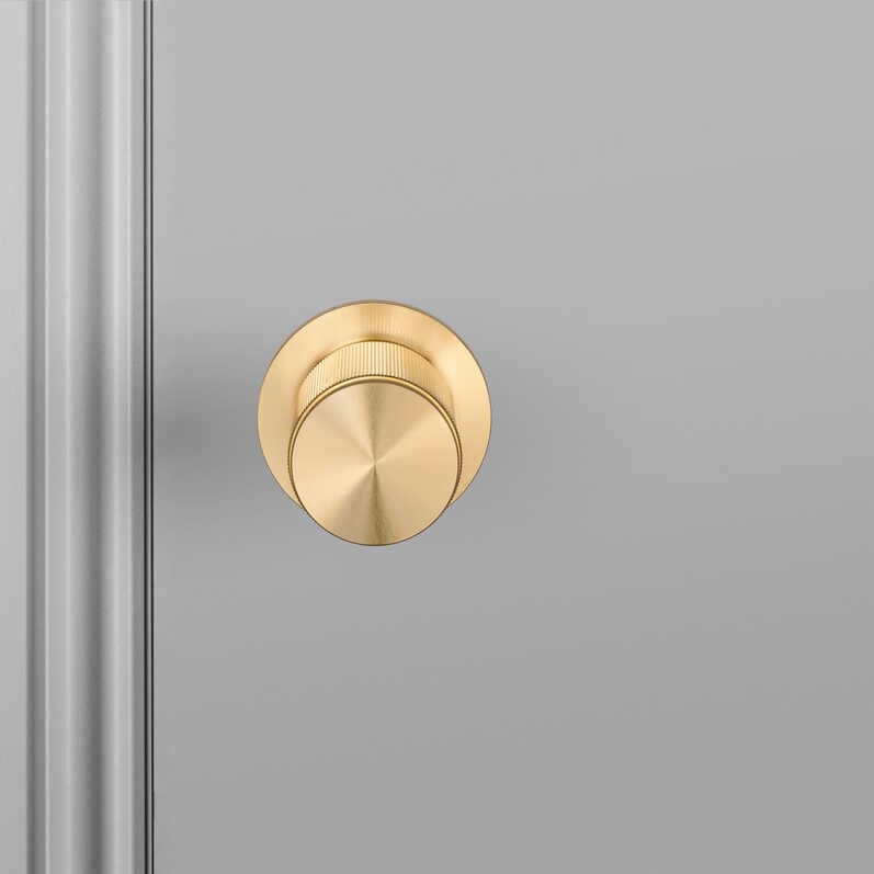 ROWFixed Door Knob Linear brass A2 Web Square