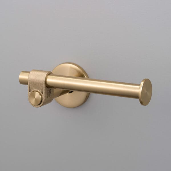 Buster Punch Cast Toilet Roll Holder Brass A2